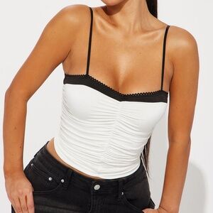 Fashion Nova Love Galore Ruched Top - Ivory